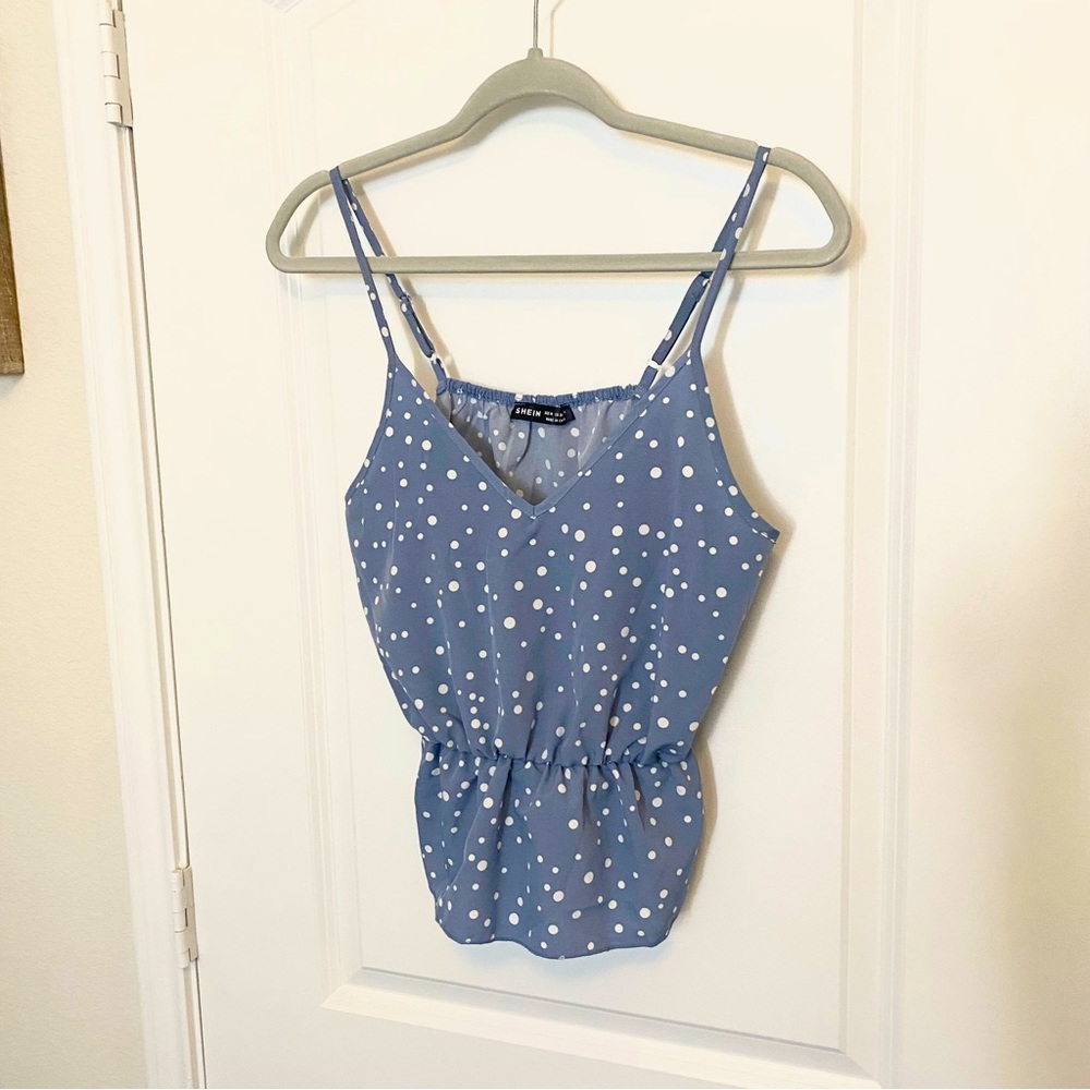 NWOT Polka Dot Ruffle Hem Cami Top
